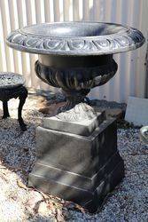 Cast Iron Sonte Prima Urn and Base