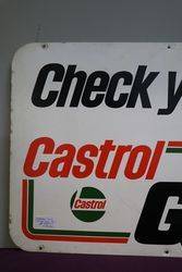 Castrol GTX Check Your Oil Aluminium Advertising Sign  