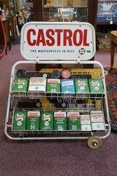 Castrol Oil Rack with Enamel Sign