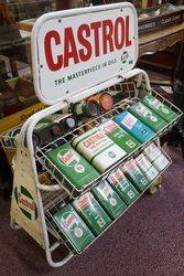 Castrol Oil Rack with Enamel Sign