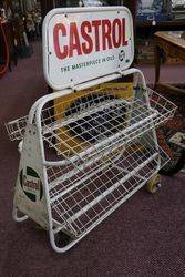 Castrol Oil Rack with Enamel Sign