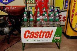 Castrol Tin Fronted Sign 12 Oil Bottle Rack