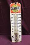 Castrol Wakefield Bowtie Enamel Advertising Thermometer 