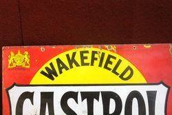 Castrol Wakefield Bowtie Enamel Post Mount Sign