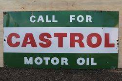 Castrol andquotCall for Castrol Motor Oil andquot Enamel Advertising Sign 