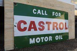 Castrol andquotCall for Castrol Motor Oil andquot Enamel Advertising Sign 