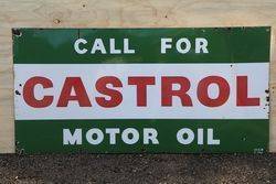 Castrol andquotCall for Castrol Motor Oil andquot Enamel Advertising Sign 