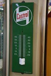 Castrol andquotZandquot Enamel Advertising Thermometer Sign