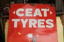 Ceat Tyres Enamel Advertising Sign  