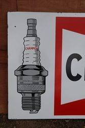 Champion Spark Plugs Enamel Advertising Sign 