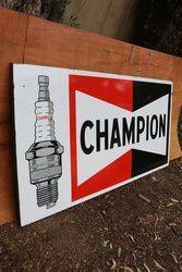 Champion Spark Plugs Enamel Advertising Sign 
