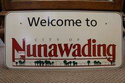 City Of Nunawading Aluminum Sign 