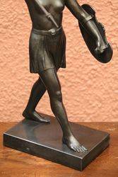 Classic Art Deco Spelter Figure of a Female Warrior