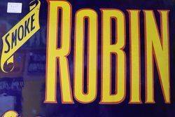 Classic Framed Robin Cigs Enamel Sign 
