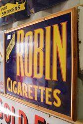 Classic Framed Robin Cigs Enamel Sign 