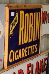 Classic Framed Robin Cigs Enamel Sign 