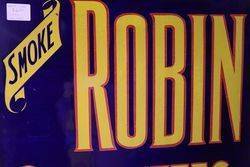 Classic Framed Robin Cigs Enamel Sign 