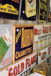 Classic Framed Robin Cigs Enamel Sign 