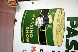 Classic Passing Show Virginia Cigarettes  Pictorial Enamel Sign 