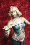 Cold Painted Bronze Figure Of The Sword Dancer C1920  Signed Jaegar     