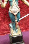 Cold Painted Bronze Figure Of The Sword Dancer C1920  Signed Jaegar     