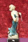 Cold Painted Bronze Figure Of The Sword Dancer C1920  Signed Jaegar     