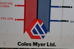 Coles Myer Ltd History Aluminum Sign 