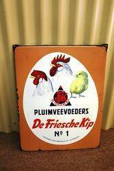 Continental Pictorial Chickens Enamel Sign 