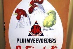 Continental Pictorial Chickens Enamel Sign 