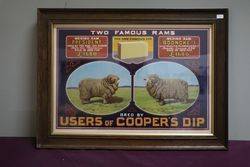 Coopers Dip Wooden Framed Advertising Sign  