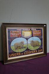 Coopers Dip Wooden Framed Advertising Sign  