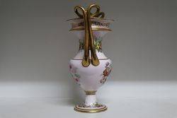 Copeland + Garrett 2 Handle Vase With Floral and Gilt Decoration 