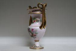 Copeland + Garrett 2 Handle Vase With Floral and Gilt Decoration 