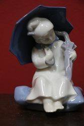 Copenhagen Porcelain Umbrella Girl Figure 