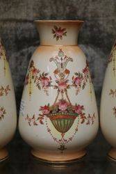 Crown Devon Garniture of 3 Vases 