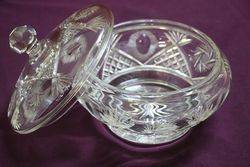 Cut Glass Bowl + Cover 