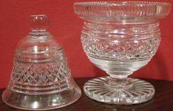 Cut Lead Glass Covered Bowl with Bell Shaped Lid