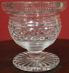 Cut Lead Glass Covered Bowl with Bell Shaped Lid