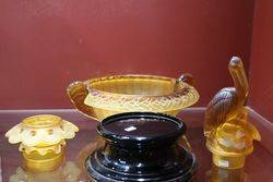 Deco Amber Glass Float Bowl C1930 