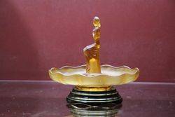 Deco Amber Glass Float Bowl C1930 