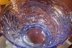 Deco Blue Glass Bowl  