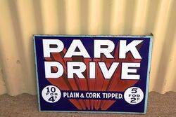 Deco Park Drive Cigarettes Double Sided Enamel Sign