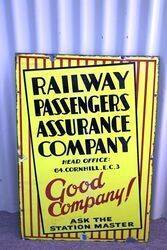 Deco Railway Passengers Enamel Advertising Sign 