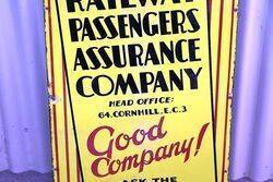 Deco Railway Passengers Enamel Advertising Sign 