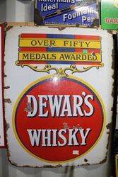 Dewarand39s Whisky Pub Enamel Advertising Sign 