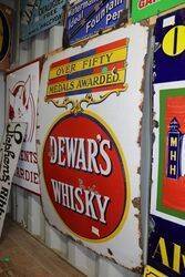Dewarand39s Whisky Pub Enamel Advertising Sign 