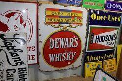 Dewarand39s Whisky Pub Enamel Advertising Sign 