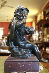 Early 19th Century Bronze Cherub On Marble Base  English  C1800 20 