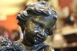 Early 19th Century Bronze Cherub On Marble Base  English  C1800 20 