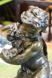 Early 19th Century Bronze Cherub On Marble Base  English  C1800 20 